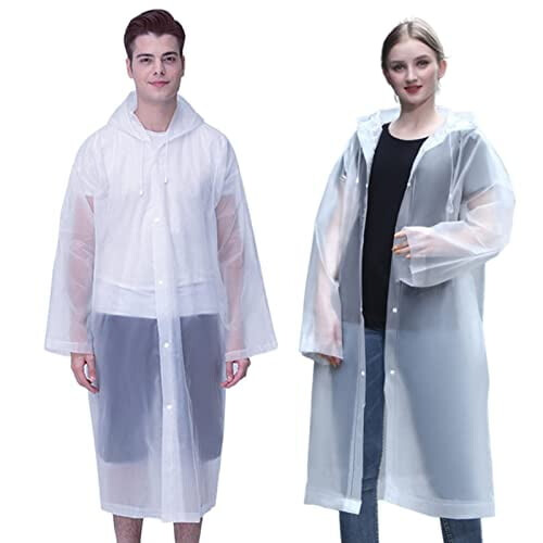 Rain Ponchos for Adults Waterproof with Hood Drawstring 2-5