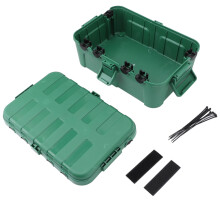Outdoor Power Cord Enclosure IP54 Green 6-Port 9.8x13.8x5.1