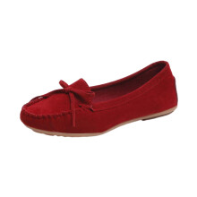 (Wine Red, 35) Women\'s Bowknot Loafers - Comfortable & Non-Slip Beach Shoes
