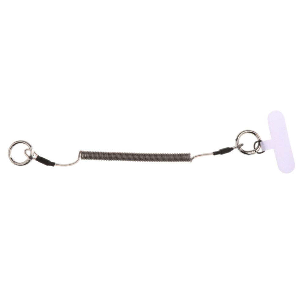 Phone Lanyard Tether With Carabiner Clip Stretch Anti Drop Universal Phone Leash Black 9558830225915