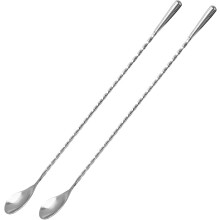 2 Pack Bar Spoon, Cocktail Stirrers, Long Spoons for Stirring, 12 inch Spiral Stir Spoon for Bartenders, Home Bar Mixing Cocktail Making