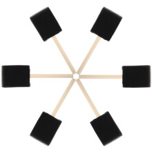 6pcs Wooden Handle Sponge Paint Brushes For Kids Soft Black Sponge Head For DIY Doodling Painting Craft Projects