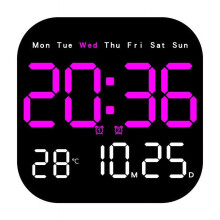 Multifunctional Digital Alarm Clock with Temperature & Humidity Display Silent Modern Wall or Desk Clock for Living Room Bedroom Office