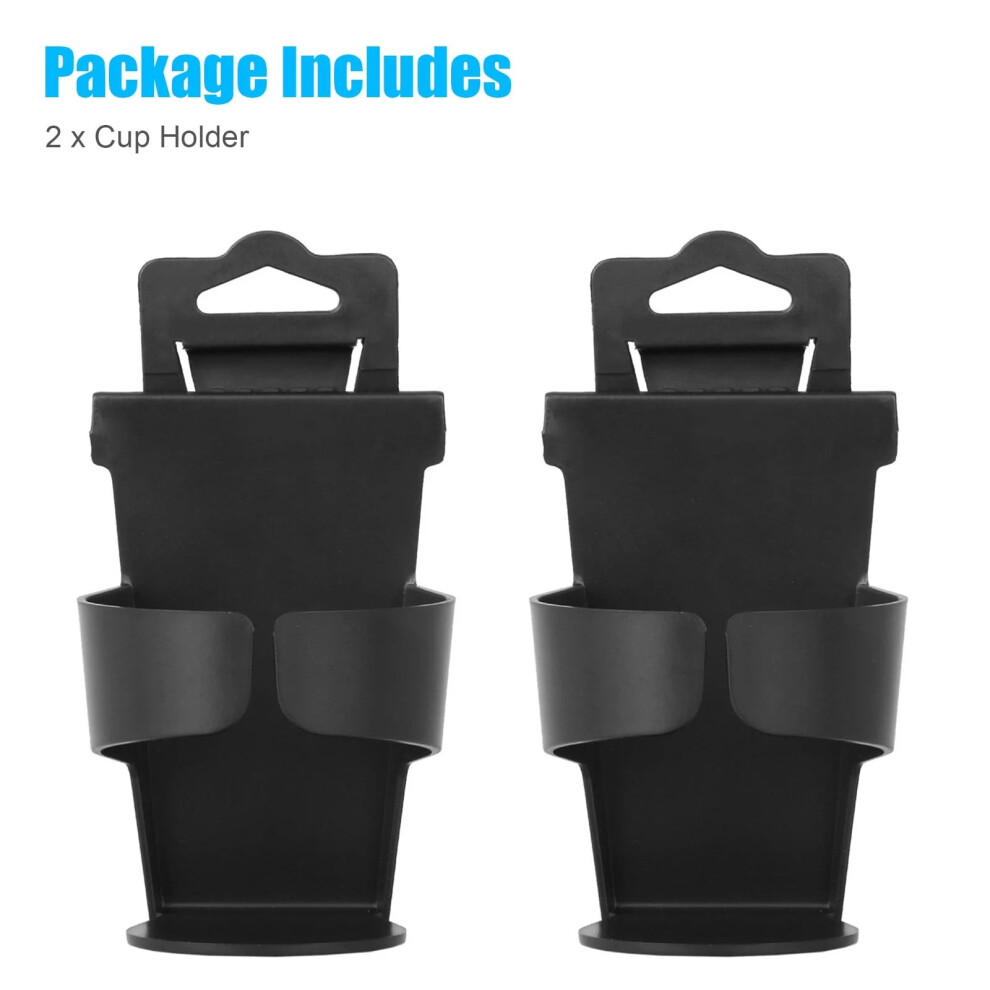 2Pcs Car Cup Holder, Door/Window Hanging Bottle Holder For Cans & Mugs Â Compatible With Most Vehicles Black 9362892453472