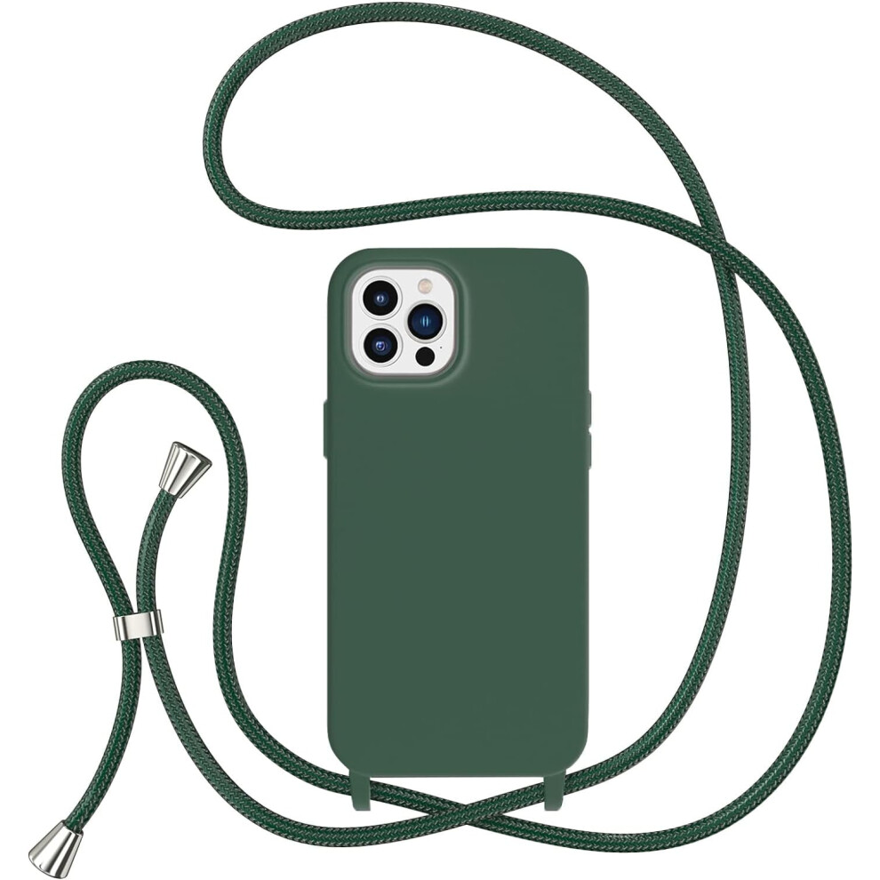 Liquid Silicone Crossbody Case For Iphone 15 Pro 6.1" With 9399596777603