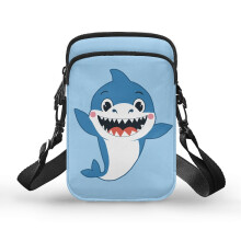 Damen-Schultertasche mit Hai-Muster aus 2-lagigem Polyester für Reisen, Outdoor-Aktivitäten und den täglichen Gebrauch