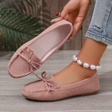 (Pink, 39) Women\'s Bowknot Loafers - Comfortable & Non-Slip Beach Shoes