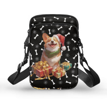 Weihnachts-Hunde-Umhängetasche, 2-lagig, Outdoor-Reisetasche für Erwachsene, leichte Schultertasche