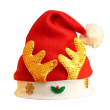 Christmas Red Non-Woven Reindeer Antler Hat for Kids & Adults – Festive Party Decor & Costume Accessory