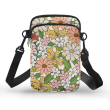 Damen-Umhängetasche für Outdoor-Aktivitäten, Urlaub und Reisen, auslaufsicher, Blumenmuster