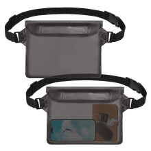 2-Pack Waterproof Phone Pouches w/ Adjustable Waist Straps – Touchscreen Friendly, for Beach, Pool, Water Parks & Outdoor Activities