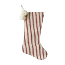 Christmas Stocking 18.5", Red & Green Plush Plaid, Rustic Farmhouse Style, Cotton Fireplace Hanging Decor – Compatible with Family Holiday Season