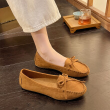 (Brown, 37) Women\'s Bowknot Loafers - Comfortable & Non-Slip Beach Shoes
