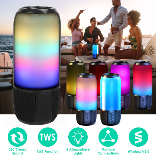 Weiyi-EC Wireless Portable Speaker with 6-Color Lights