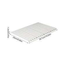 Folding Silicone Sink Drying Mat for Dishes and Cookware, Non-Slip Drainer Rack with Trapezoidal Design, Easy Clean Kitchen Counter Pad