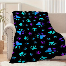 Ultra-Soft Dog Paw Print Flannel Blanket – Cozy, Durable & Warm for Couch, Camping, Travel | Compatible with Pet Lovers
