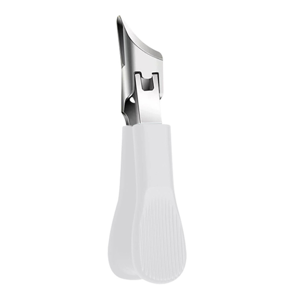 Angled Nail Clipper Ergonomic Heavy Duty Stainless Steel Toenail Clippers for Thick Ingrown Nails with Non-Slip Handle