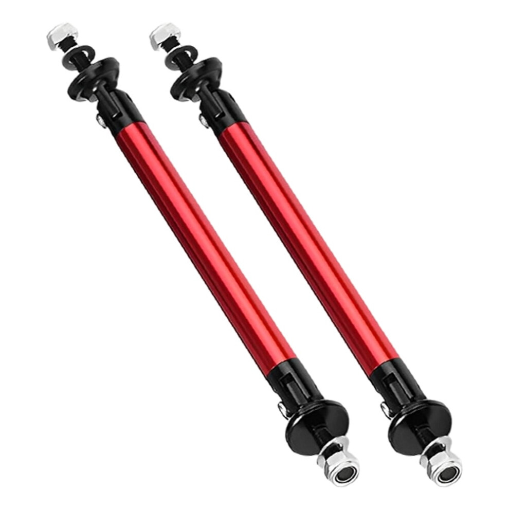 Pair Of Adjustable Aluminum Front Bumper Lip Splitter Diffuser Strut Rod Tie Bars 200Mm Red 9362892451331