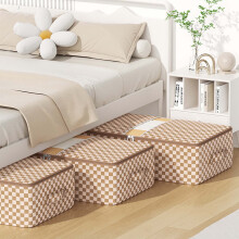 Large Waterproof Under-Bed Storage Bag with Clear Window & Checkerboard Pattern – Compatible with Standard Beds
