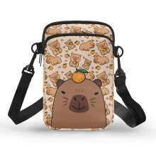 Olkalaukku Capybara Oranssi Tyylikäs Polyesteri Vetoketjulla Unisex 4.33x1.97x7.09 Ulkoilumatkailu