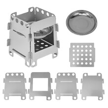 Stainless Steel Wood Burning Folding Camping Stove Camping Hiking P6 M3N0
