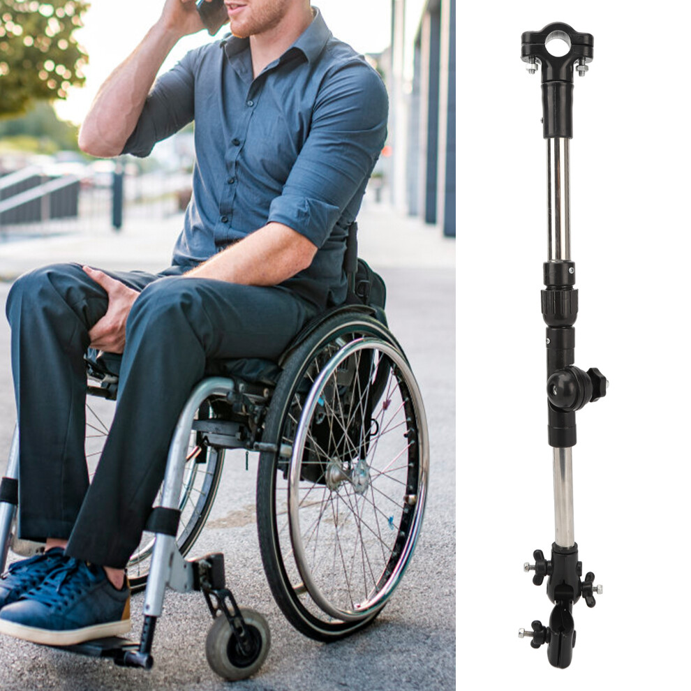 Detachable Wheelchair Umbrella Stand Stainless Steel Holder for Mobility