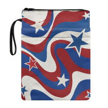 Polyester etui met ritssluiting in retrostijl voor pocketboeken en