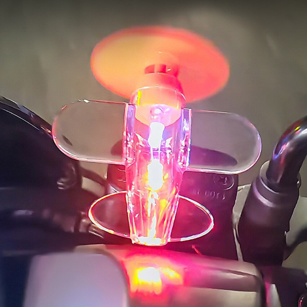 (Red) Windproof Led Airplane Propeller For Helmets & Cars Red 6253032979576
