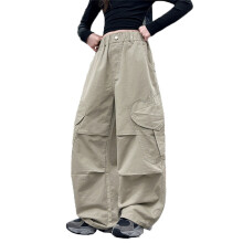 Winter Cargo Pants for Teen Girls with Heart Pockets, Wide Leg Lined Trousers, Casual Straight Long Pants for Young Adults