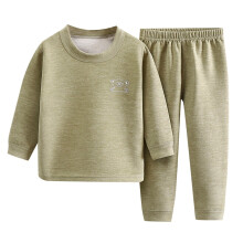 Thermal Underwear for Kids Boys Toddler Warm Thermal Set Lined Long Joh?s Base Layer Girls Winter Flannel Army Green 130