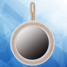 White Rope Wall Mirror for Bathroom and Home Decor 1 Piece