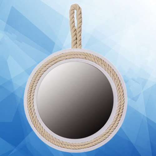 White Rope Mirror Wall Hanging Decorative 1 Piece