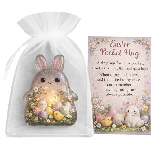 Easter Rabbit Pocket Hug Acrylic Gift 3.5 inch