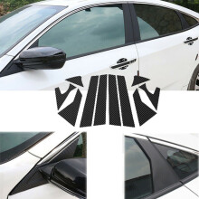 For Honda Civic 10th 16-19 3D Carbon Fiber Pillar Posts Windo Cover Door Trim Vinyl Car Sticker