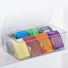 Elegant Clear Acrylic Tea Holder Box for Kitchen and Office Organization