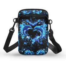 Dámska dvojvrstvová crossbody kabelka s delfínom v tvare srdca