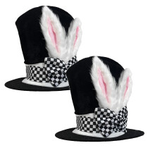 Chapeau haut-de-forme oreilles de lapin de Pâques, accessoire en peluche, 1 ou 2 pièces