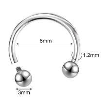 1Pc Surgical Steel Internally Threaded Septum Ring Nose Ear Lip Piercing Jewelry-1.2*8mm