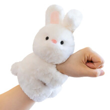 Animal Slap Bracelet, 1pc Rabbit Slap Bracelet Stuffed Animal Plush Slap Bracelet Hugger Rabbit Wristband for Kids Birthday Jungle Party Favors