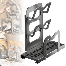 Multifunctional Kitchen Pot Lid Storage Rack with Tray, Lid & Spoon Rest for Stove Top – 12.2"x5.91"x12.99", 1 Pcs