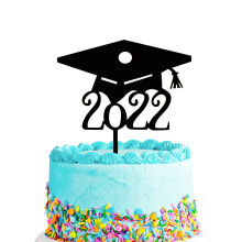 Personalized Graduation Cake Topper & Photo Booth Props – Class of 2022, Double-Sided Glitter Card, Balloon, Compatible with Party Decor