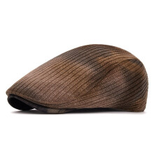 Men Women Striped Newsboy Duckbill Flat Hat Golf Driving Cabbie Ivy Winter Warm Cap