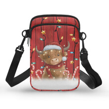 Polyesterová kabelka cez telo unisex, 2 vrstvy, 11,3 x 4,1 x 18,4 cm
