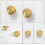 2Pcs Golden Brass Rose Drawer Knobs Elegant French Design Cabinet Pulls 3