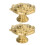 2Pcs Golden Brass Rose Drawer Knobs Elegant French Design Cabinet Pulls 6