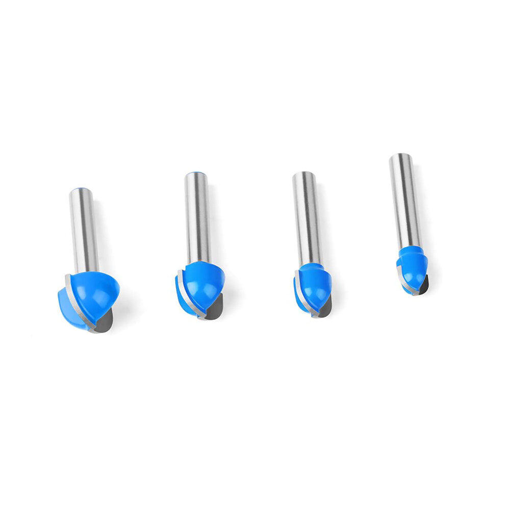 4Pcs 1/4 Inch Shank Round Nose Router Bit, Carbide Round Groove Router Bit For Woodworking 9401284772095
