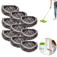 Chenille Refill Mop Pads Dark Gray 9-Pack Washable