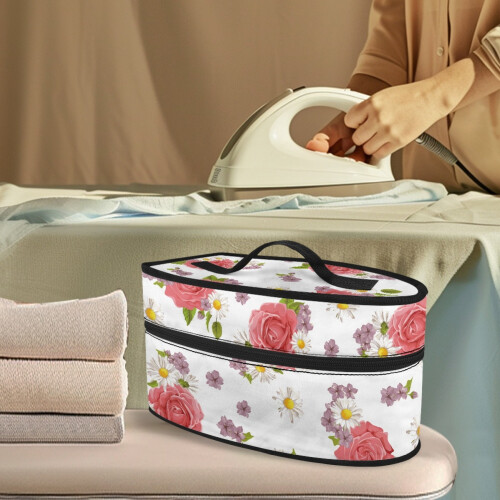 Red Rose Pattern Steamer Organizer Case Portable 1