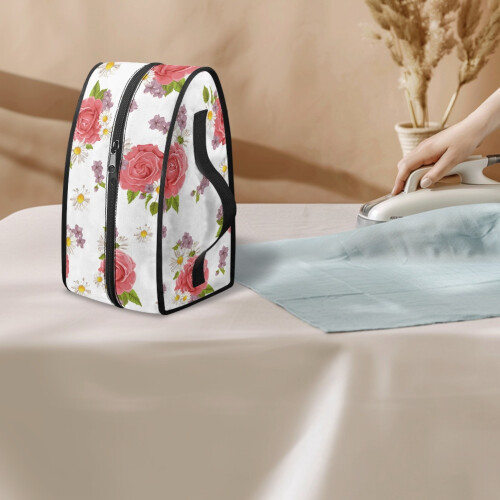 Red Rose Pattern Steamer Organizer Case Portable 2