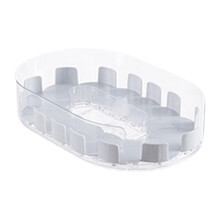 Rotating Condiment Holder, Rectangular Fridge Organizer, Non Skid Beverage Cans Bins Spice Storage Rack for Kitchen, Cupboard Clear White